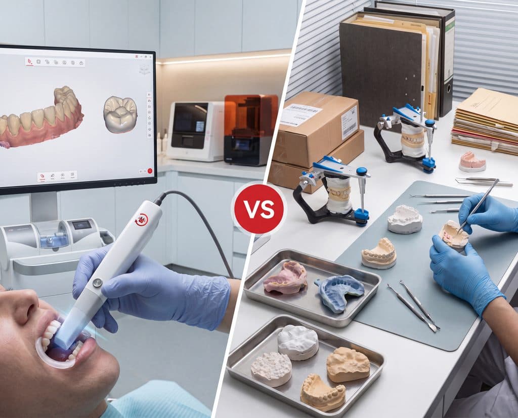 Digital intraoral scanning compared with traditional dental laboratory workflow