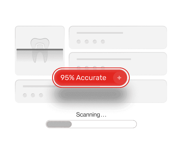 iScan Center software scanning a case at 95% accuracy
